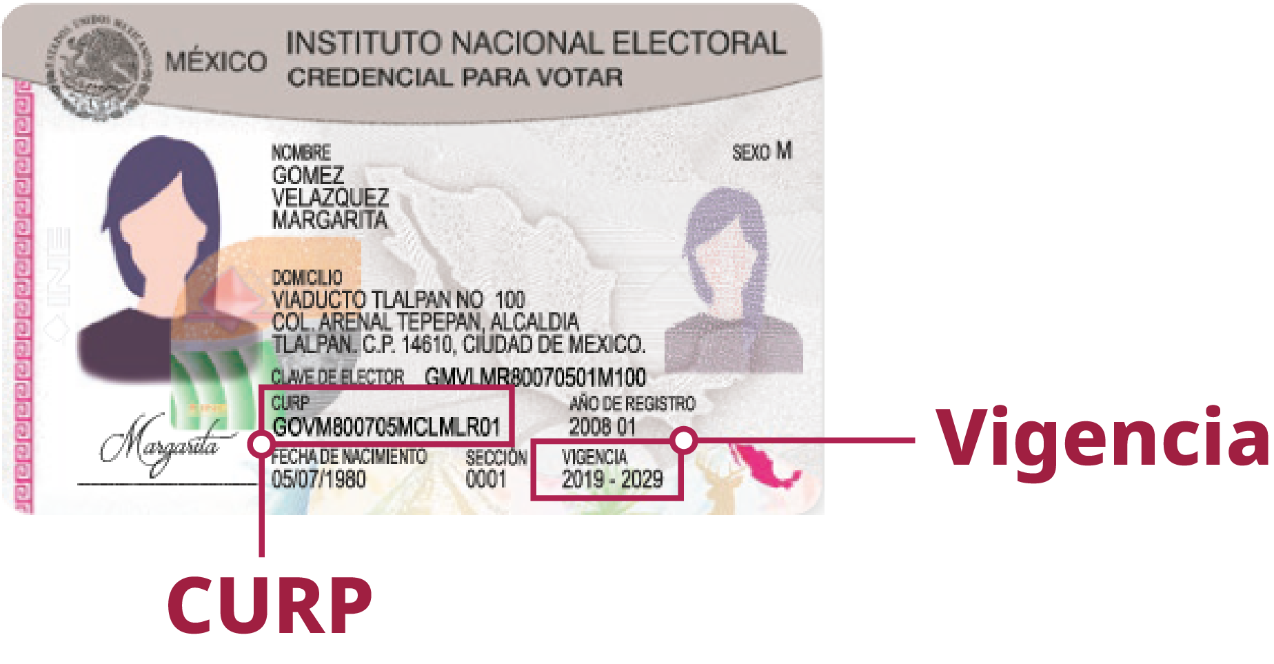 Credencial INE de referencia